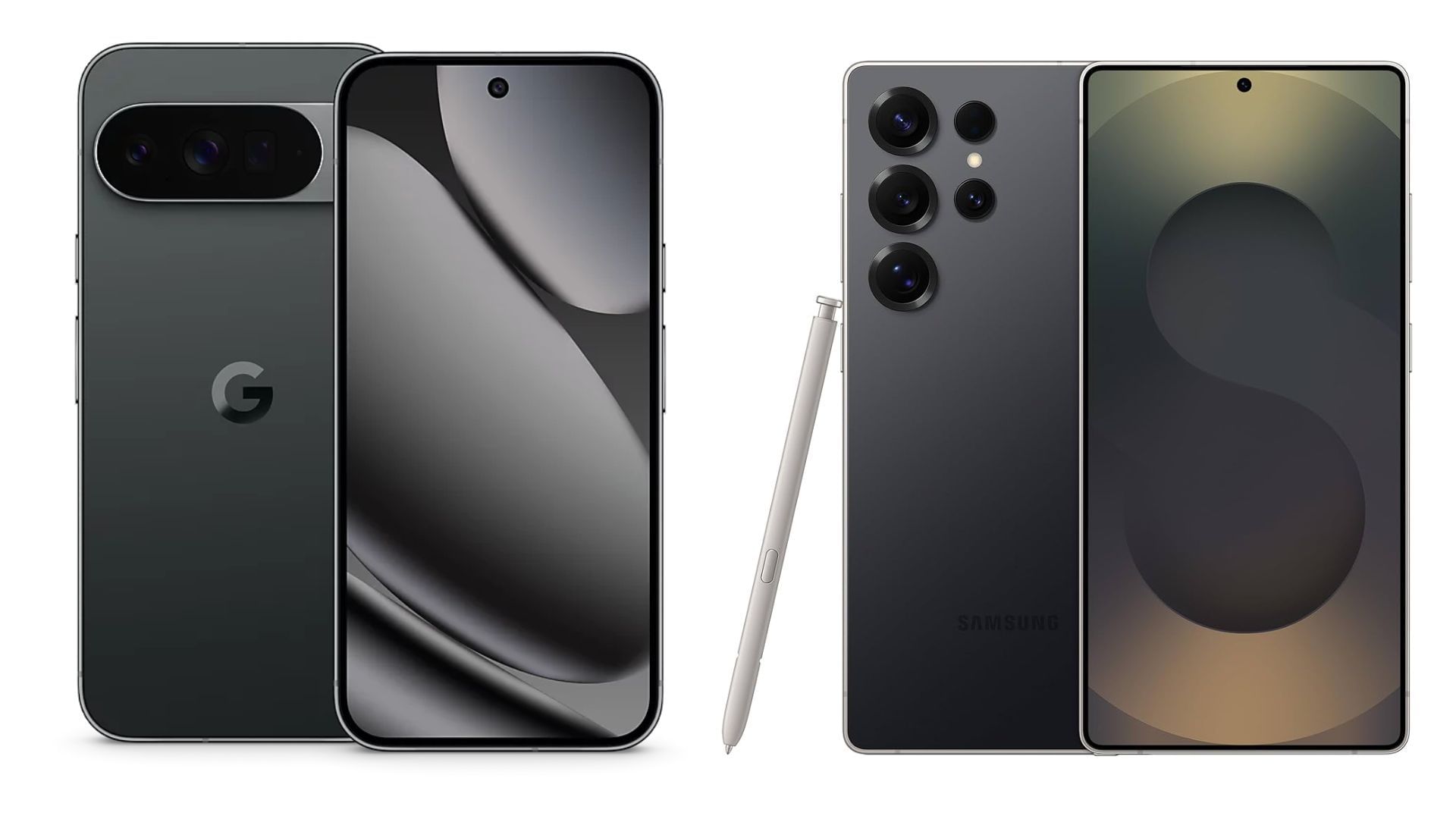 The Pixel 10 Pro XL and Galaxy S25 Ultra are some of the highest-end smartphones (Image via Amazon and Boost Mobile)