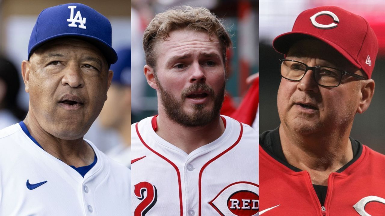 Dave Roberts (L), Gavin Lux (C), Terry Francona (R) (Images from - Getty)