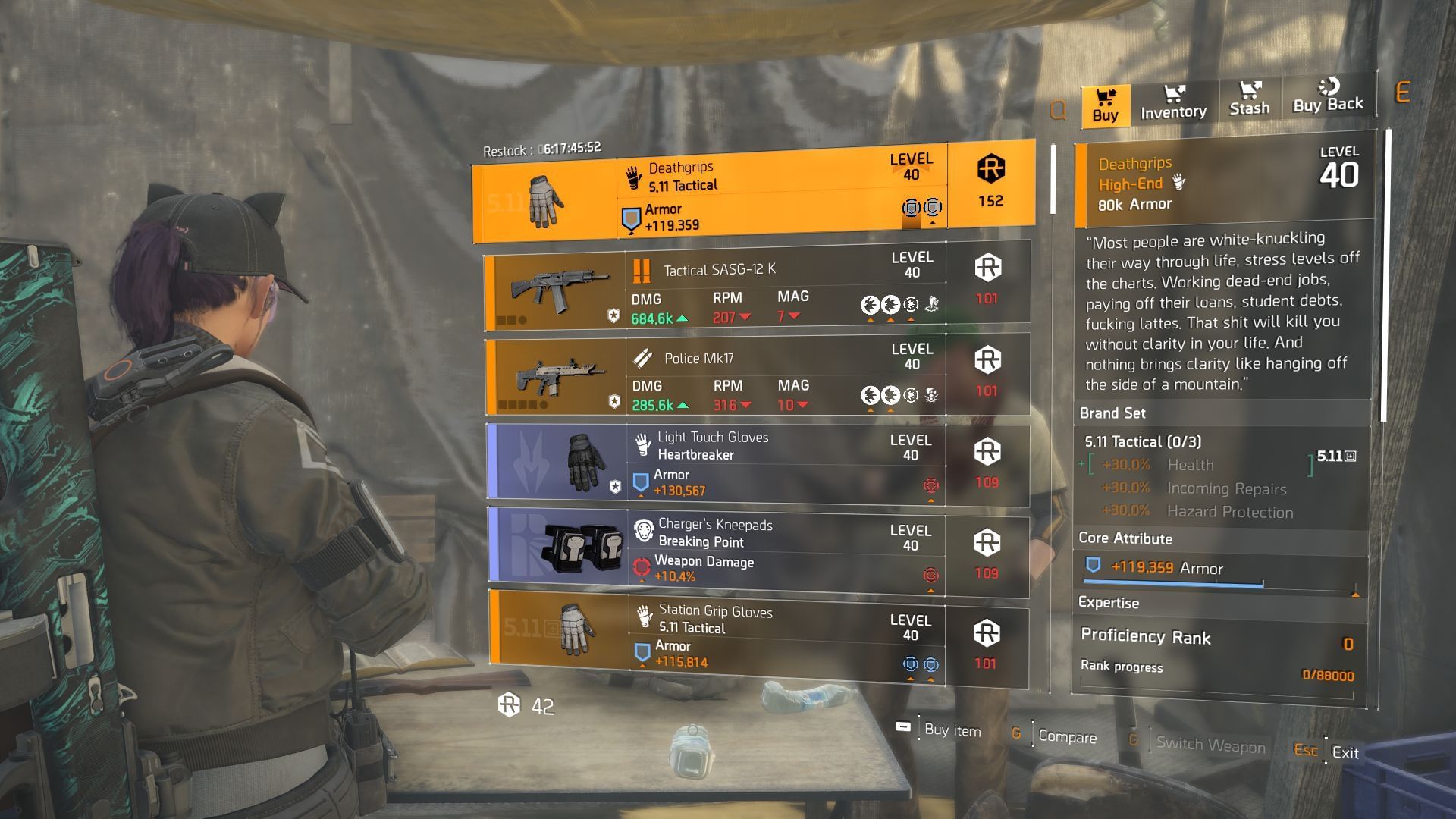 The Division 2 vendor at DZ West (Image via Sportskeeda Gaming || Ubisoft)