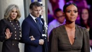 From L to R, Brigitte and Emmanuel Macron, and Candace Owens (Image via Getty Images)