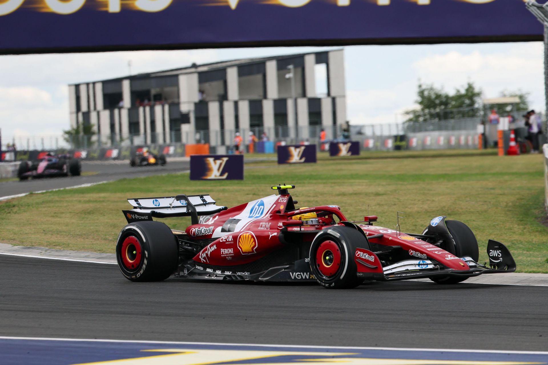 Lewis Hamilton of the UK drives the (44) Scuderia Ferrari HP SF-25 Ferrari during the Formula 1 Lenovo Hungarian Grand Prix 2025 in Budapest, Hungary - Source: Getty