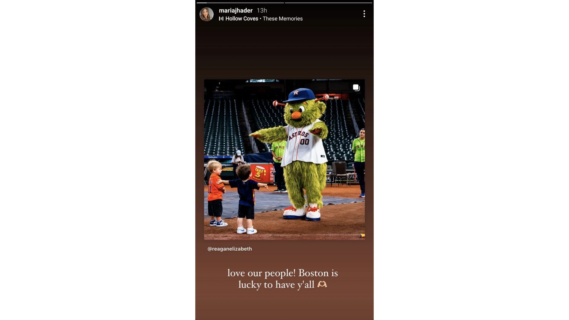 Maria Hader&#039;s IG story after the Bregman family moved to Boston (Source: Instagram @mariajhader)