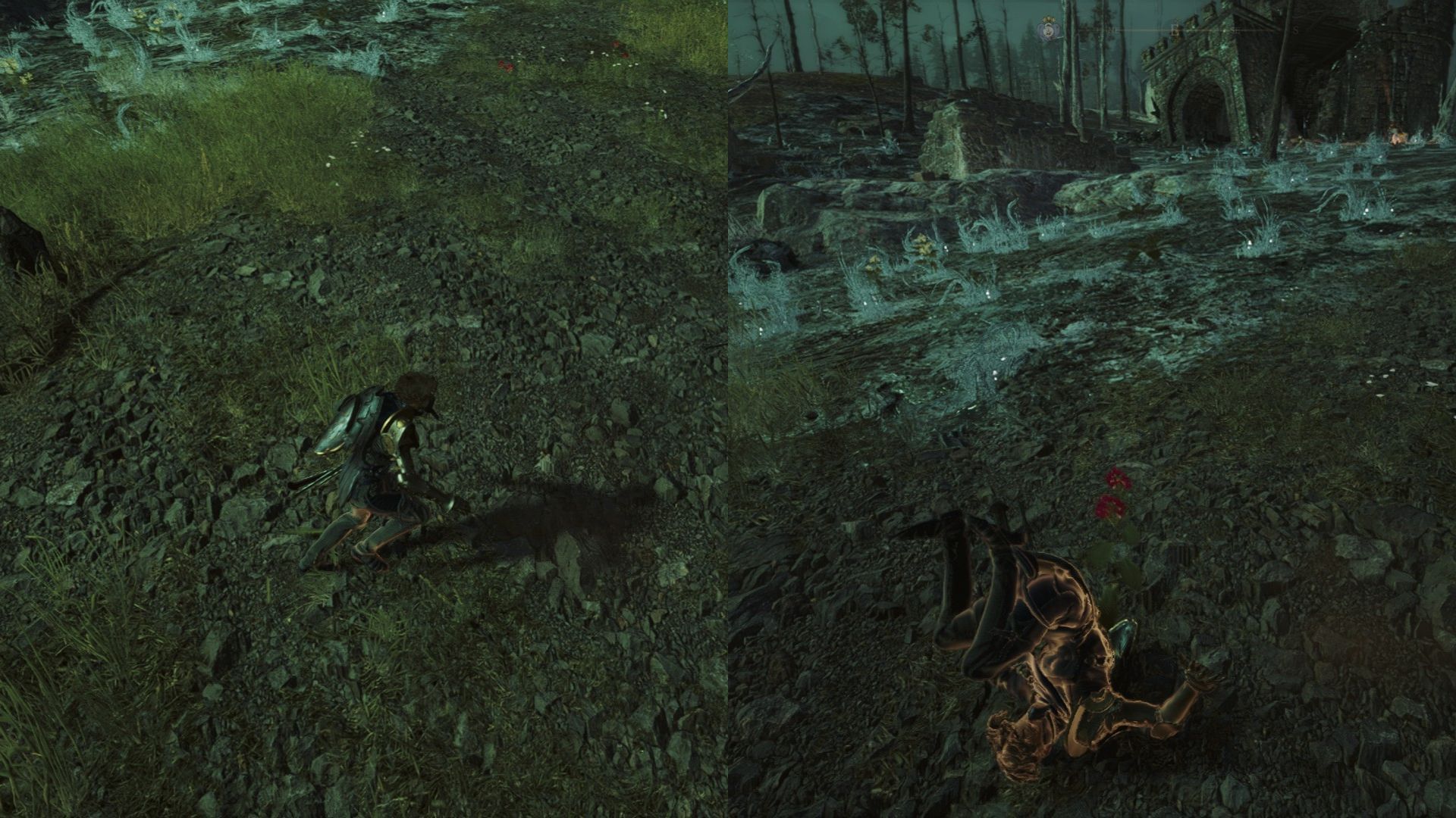 A faint glow after regular and rolling dodge indicates a perfect dodge (Image via Digital Extremes)