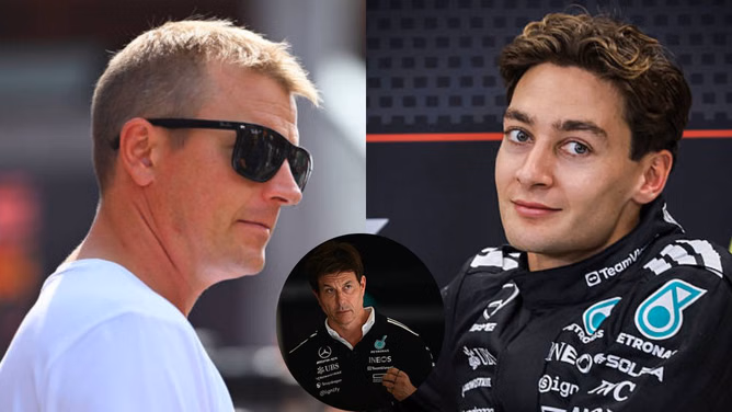 Mercedes boss recalls punching Kimi Raikkonen while defending a young George Russell