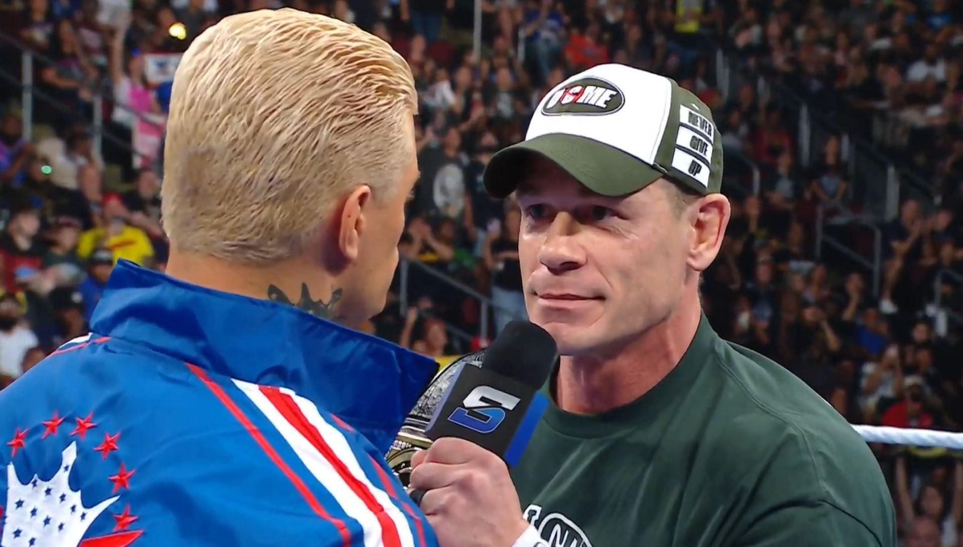 John Cena claimed he was back in the opening segment of SmackDown. (Image Credit: WWE on X).