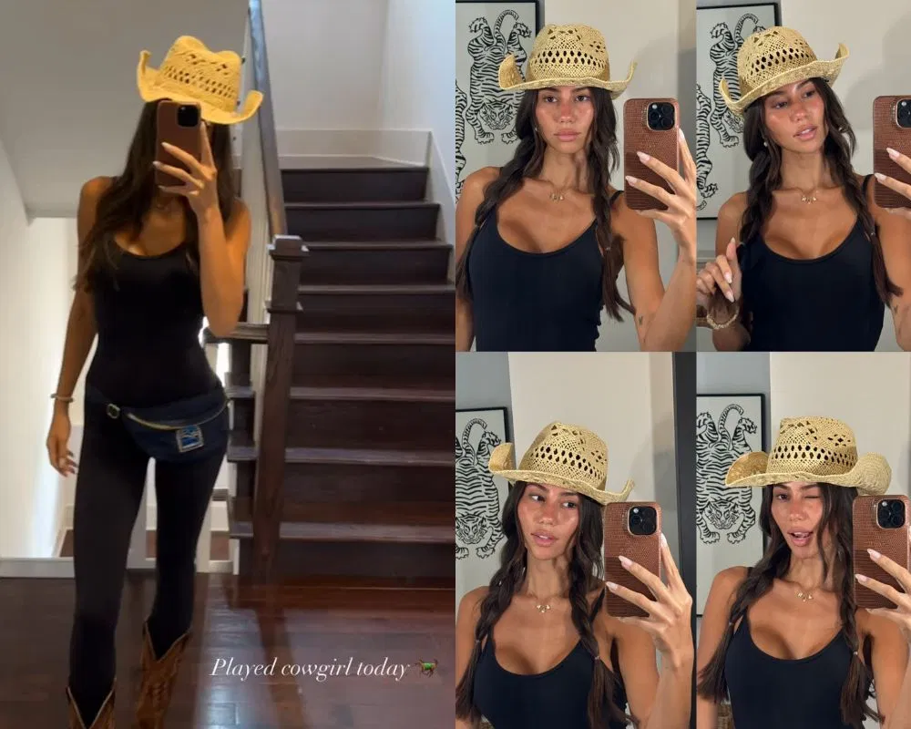 Jahmyr Gibbs&#039; GF Nicole Anderson drops 3-word message showing off black Cowgirl outfit in latest mirror selfie [IG/@madisynnnicole]
