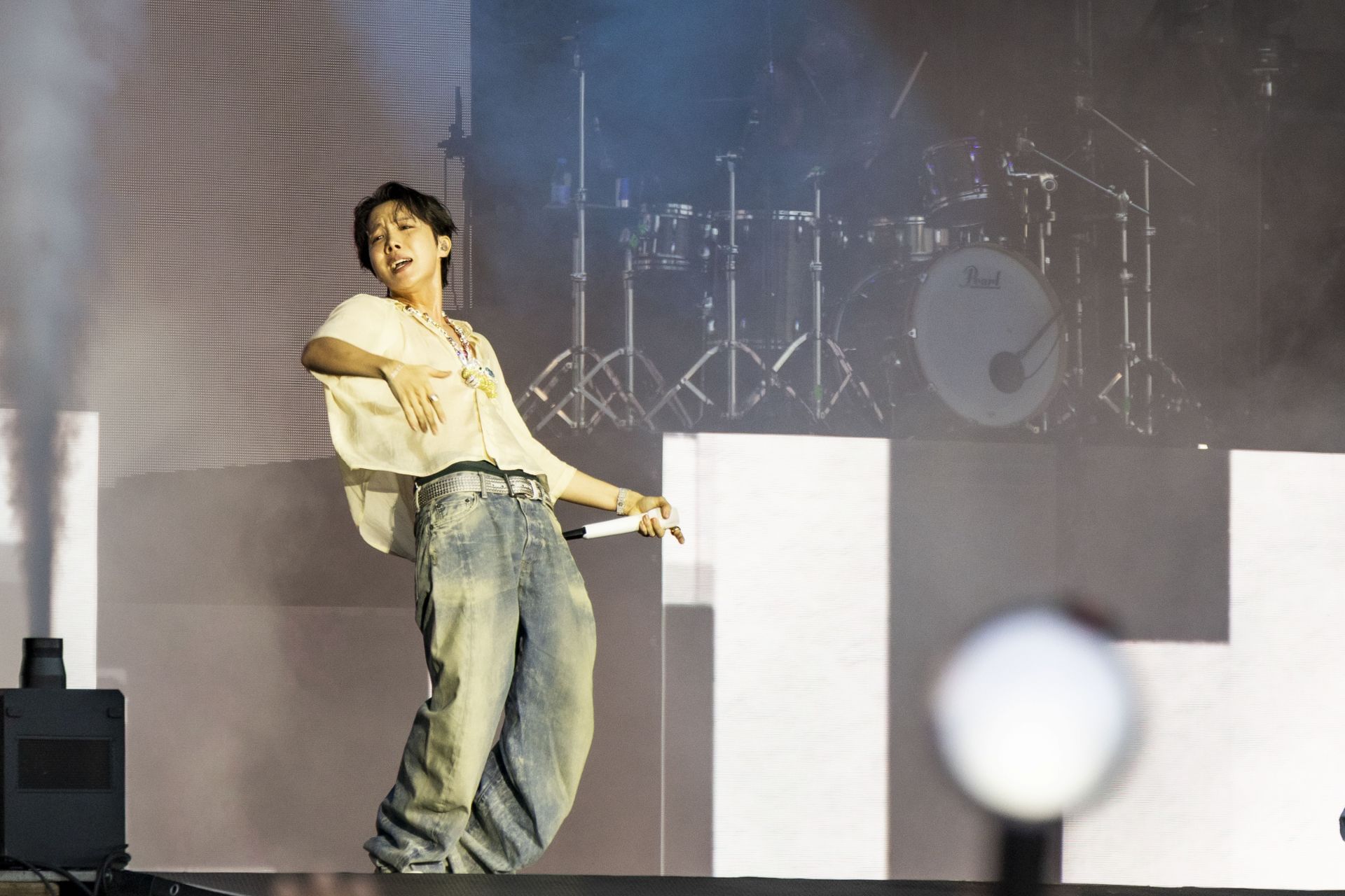            j-hope performs on day two of Lollapalooza Berlin on July 13, 2025. (Image via Getty)
