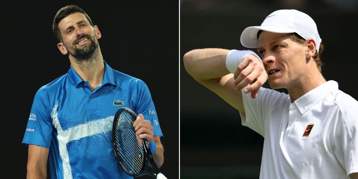 Novak Djokovic (L) and Jannik Sinner