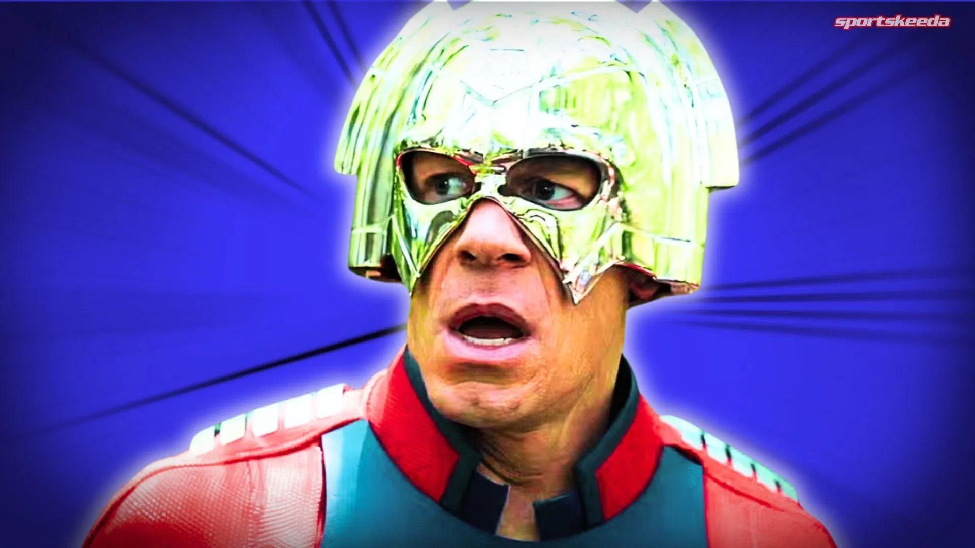 An image of John Cena as the titular character in Peacemaker season 2 (Custom cover edited by Sportskeeda, Original Image [HBO Max])