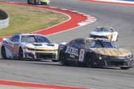 Kyle Busch (8) racing Shane van Gisbergen (88) at COTA in 2025 - Source: Getty