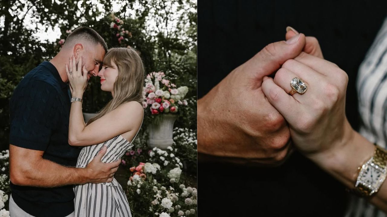 Travis Kelce proposes to Taylor Swift with a massive diamond-engraved ring 13 days after pop star