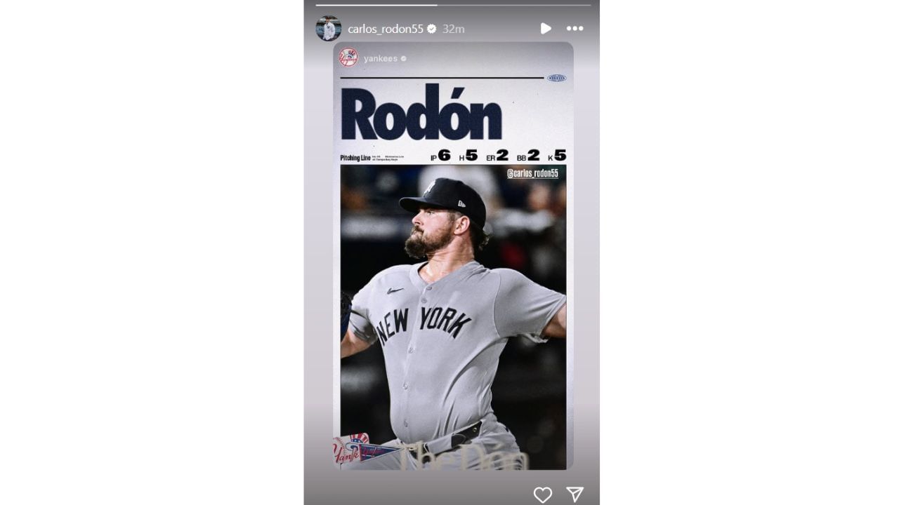 Rodon&#039;s Instagram story via @carlos_rodon55