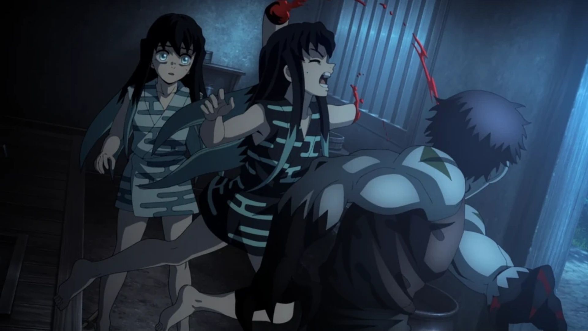 Yuichiro protecting Muichiro in the anime (Image via Ufotable)