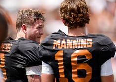 DeAndre Moore explains difference between Quinn Ewers & Arch Manning: "One had baby wheels and one had super wheels"