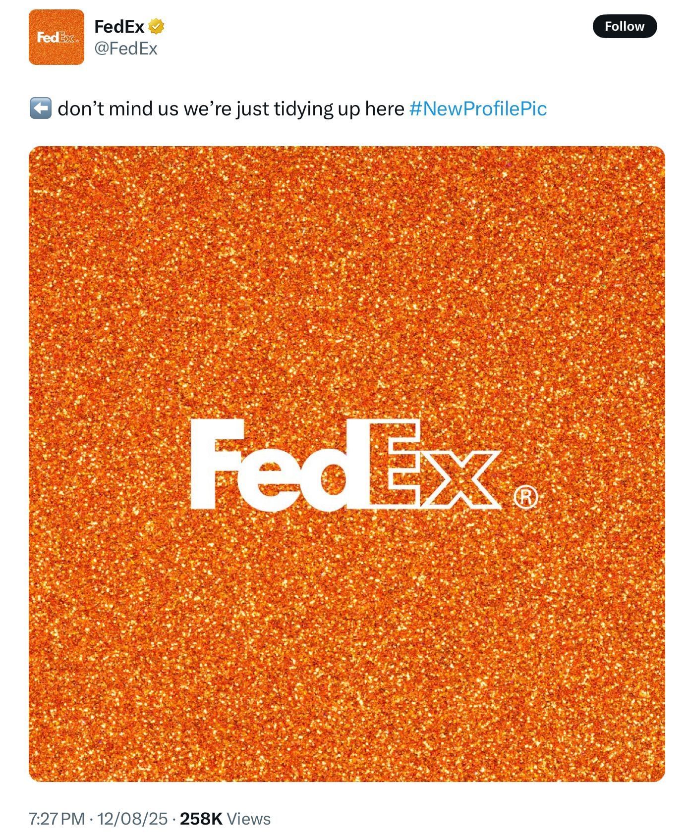 FedEx&#039;s new logo for Swift&#039;s album (Image via @FedEx/X)
