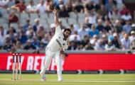 Shardul Thakur of India in delivery stride during day three of the 4th Rothesay Test Match between England and India at Emirates Old Trafford on July 25, 2025, in Manchester, England. (Photo by Andy Kearns/Getty Images)