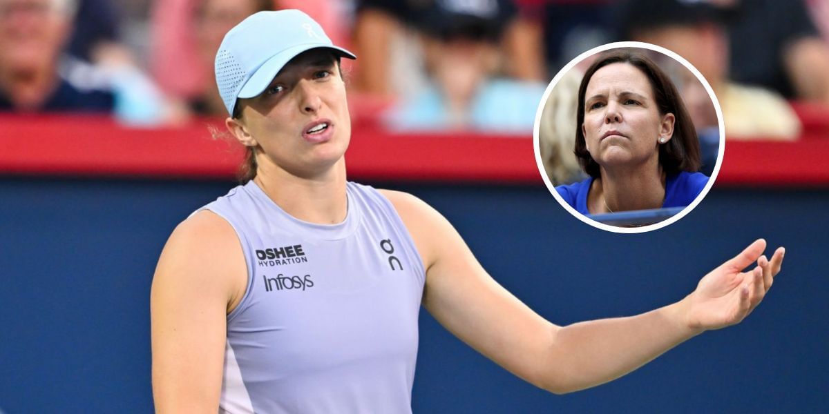 Iga Swiatek and Lindsay Davenport (inset) (Image Source: Getty)