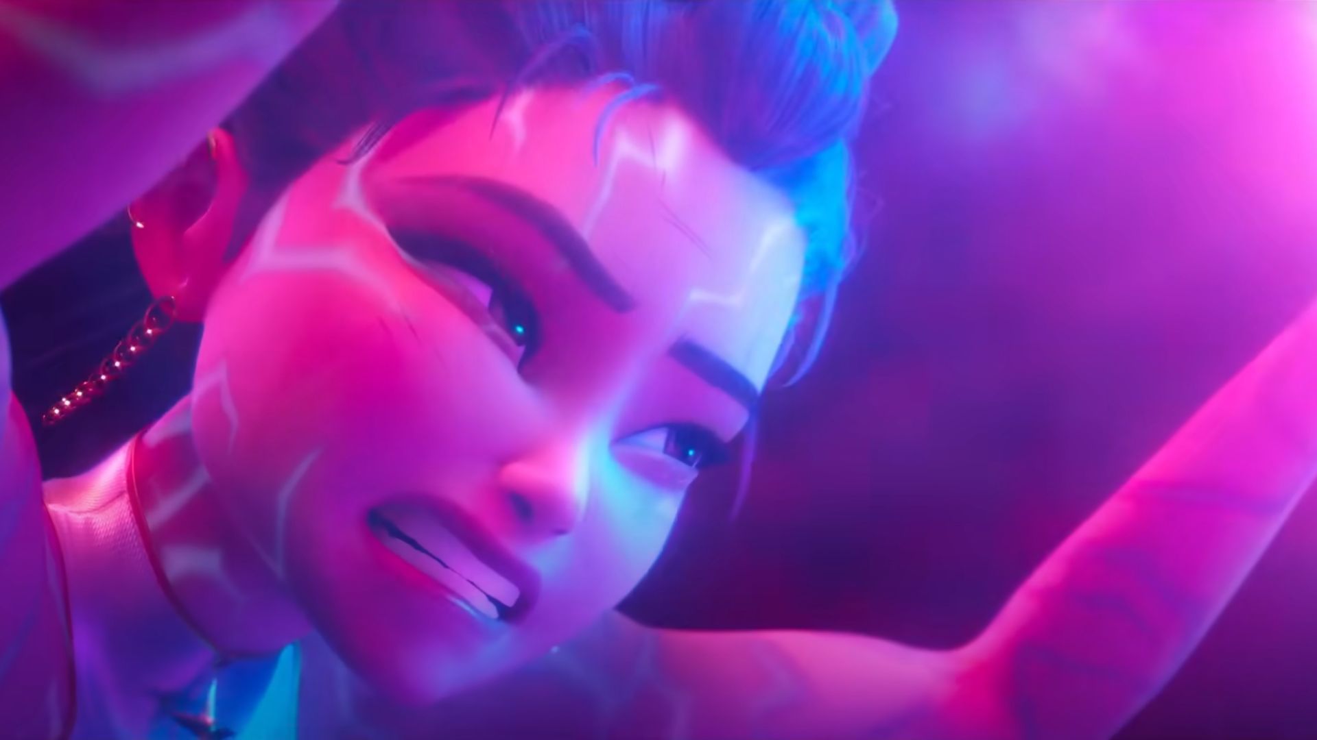 Rumi fights Gwi-Ma as herself (Image via YouTube/Netflix Family)