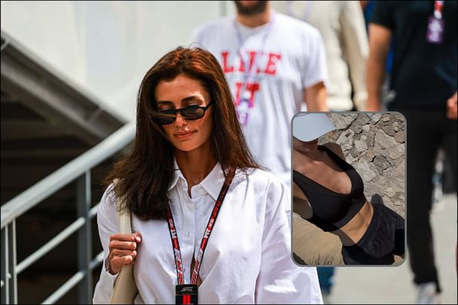 Carlos Sainz's girlfriend Rebecca Donaldson flaunts toned abs in all black overalls