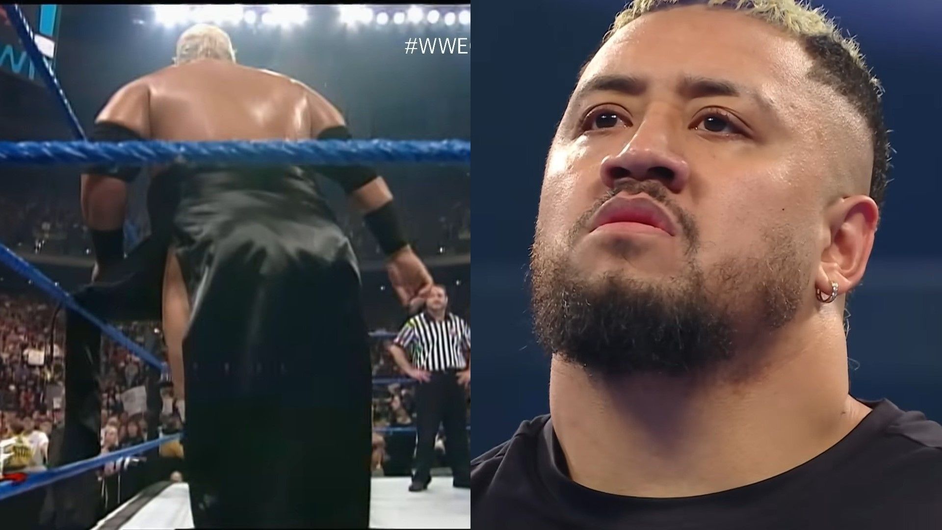 WWE Hall of Famer (left) &amp; Solo Sikoa (right)
