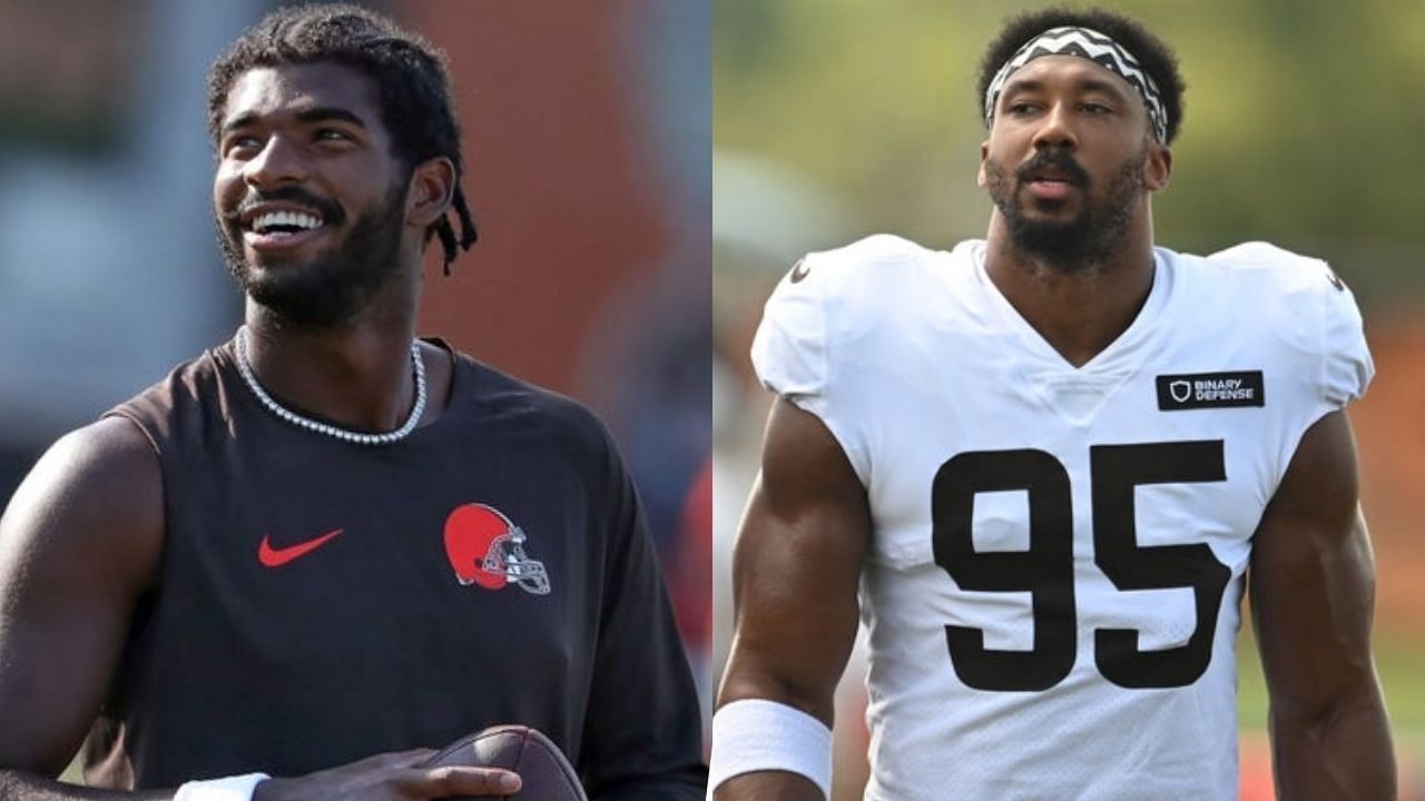 Myles Garrett makes feelings known on Shedeur Sanders landing starter job over Dillon Gabriel in Browns&rsquo; preseason opener against Panthers 