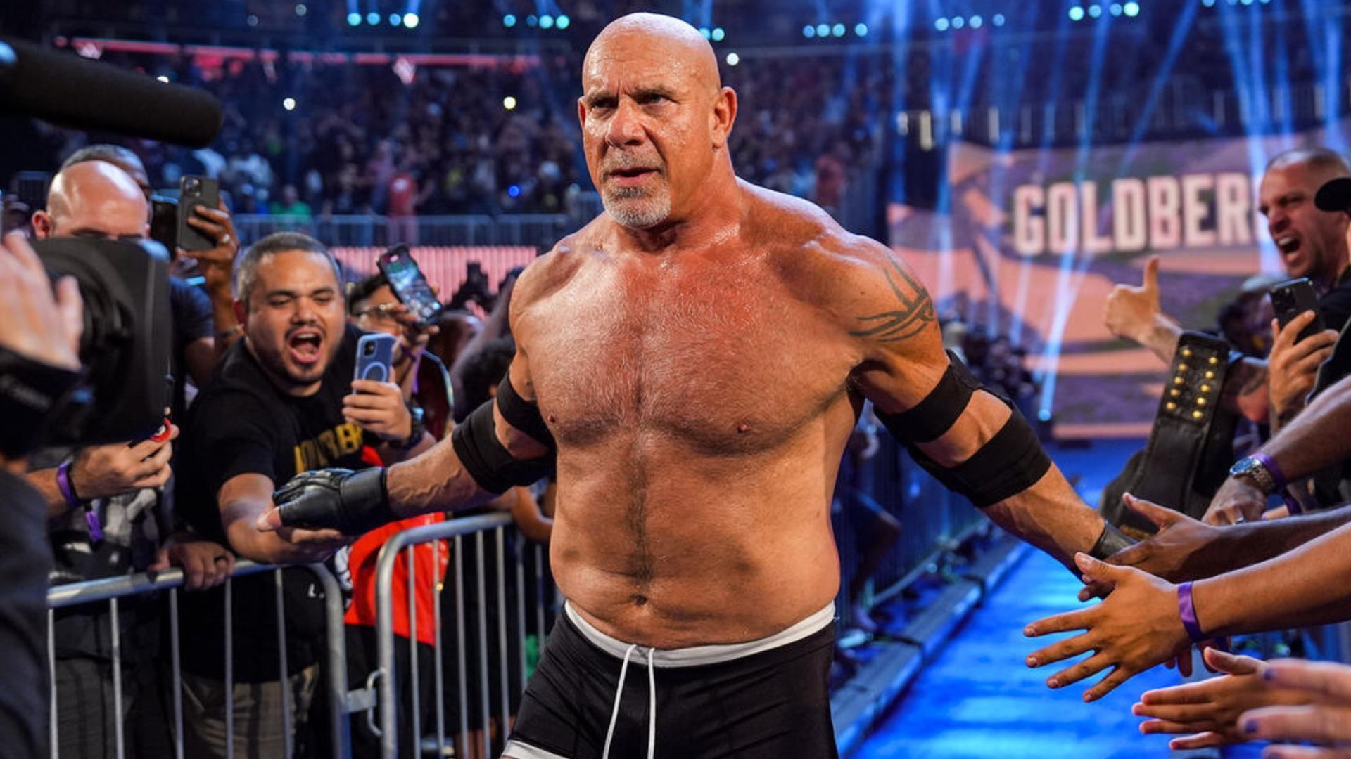 Goldberg in Atlanta for his final match! [Image credit: WWE.com]