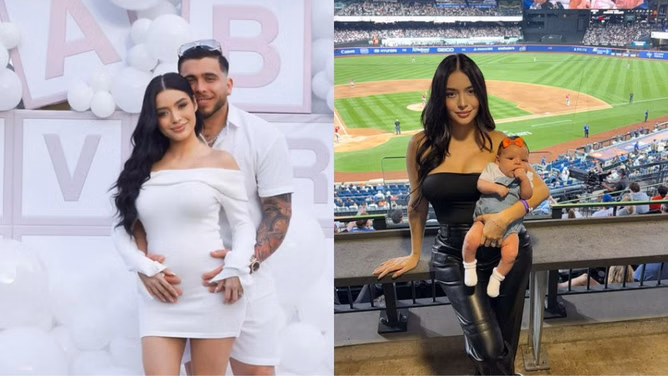 Francisco Alvarez's wife Nahomi wears a teal bikini while embracing confidence only two months after welcoming daughter Renata
