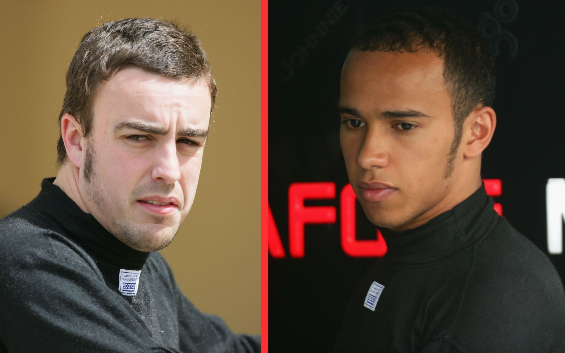 Fernando Alonso (L) and Lewis Hamilton (R) 