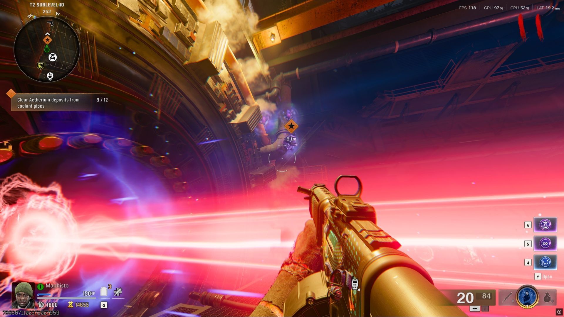 Shoot down all 12 Aetherium crystals in Black Ops 6 Zombies Reckoning (Image via Sportskeeda Gaming || Activision)
