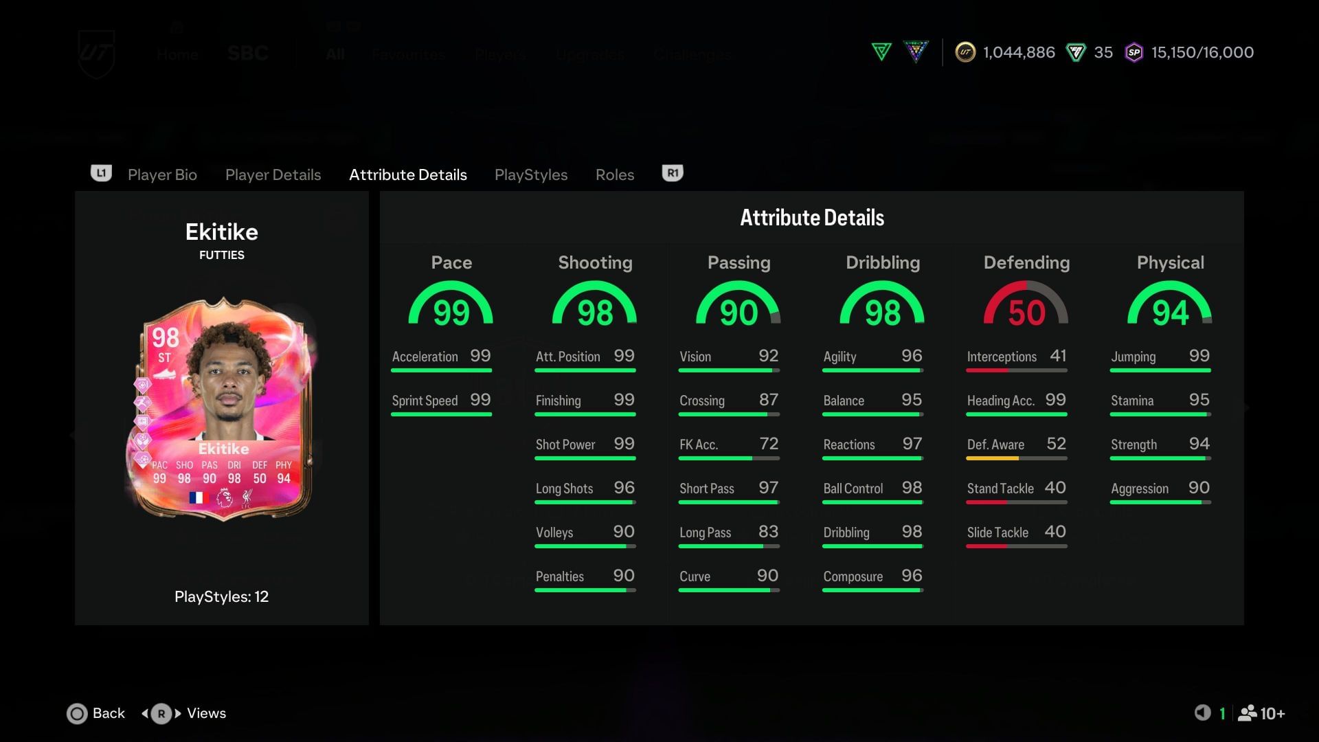 The stats (Image via EA Sports)