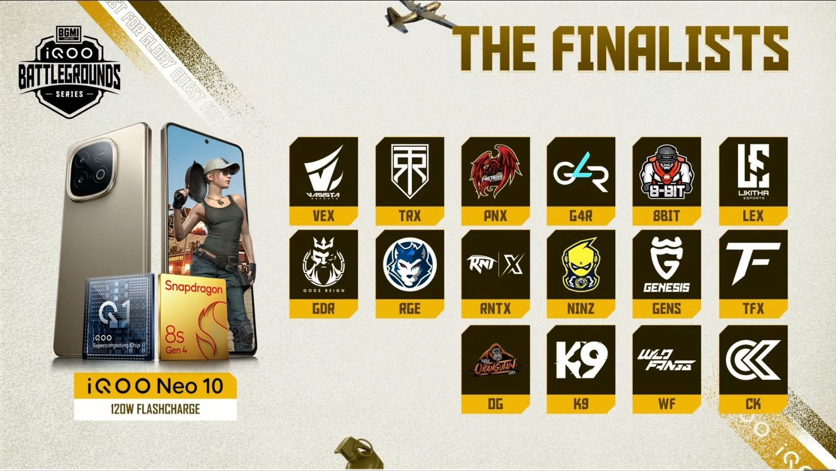 Battlegrounds Series 2025 Grand Finals features 16 teams (Image via YouTube/iQOO Esports)