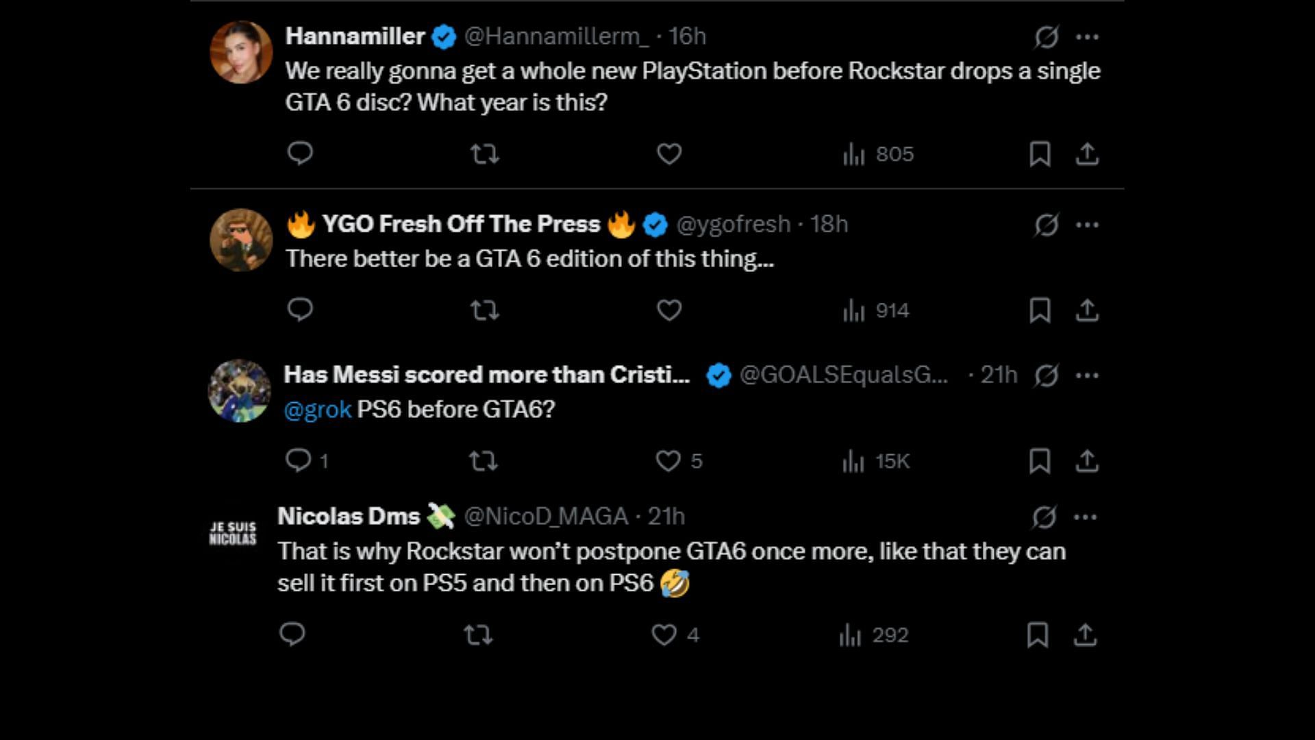 Grand Theft Auto fans react to the alleged PS6 specs leak (Images via X)