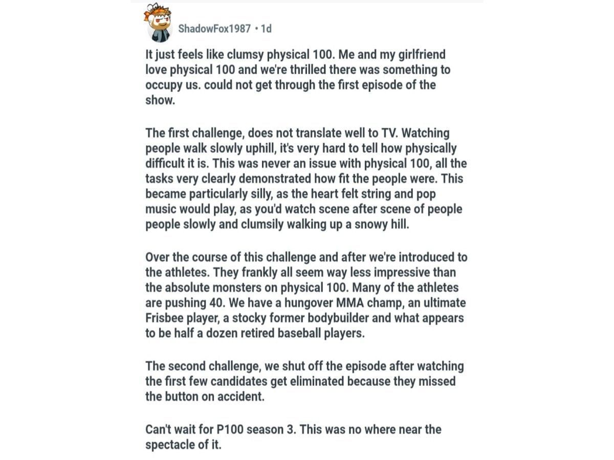 The comment on Reddit (Image via Reddit)