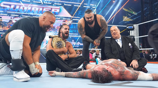 Seth Rollins and entourage hijack SummerSlam panel in defiant post-show takeover