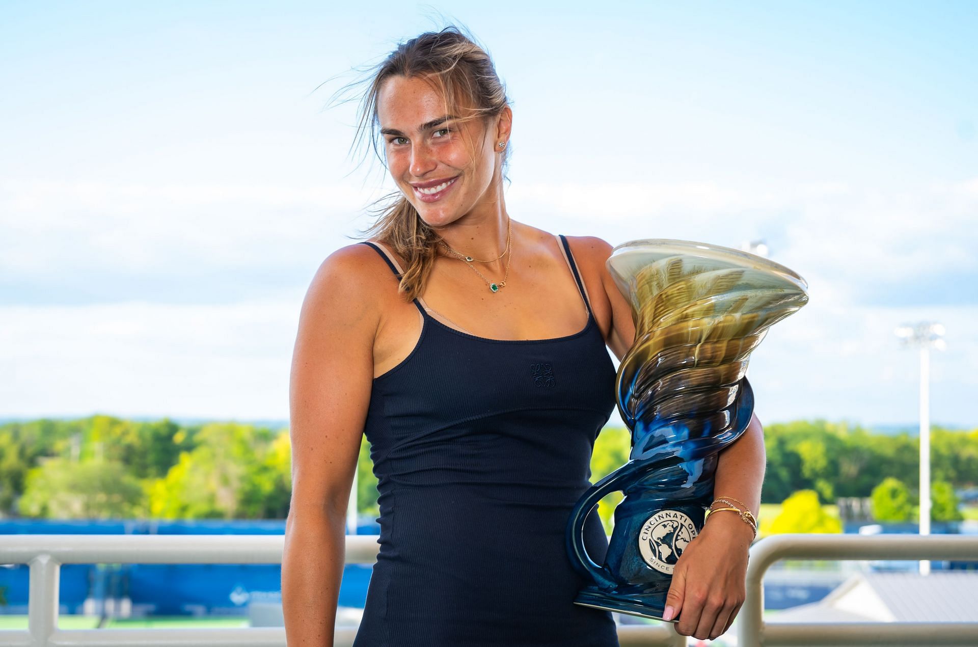 Aryna Sabalenka at the 2024 Cincinnati Open at Lindner Family Tennis Center in Mason, Ohio. (Photo by Getty Images)