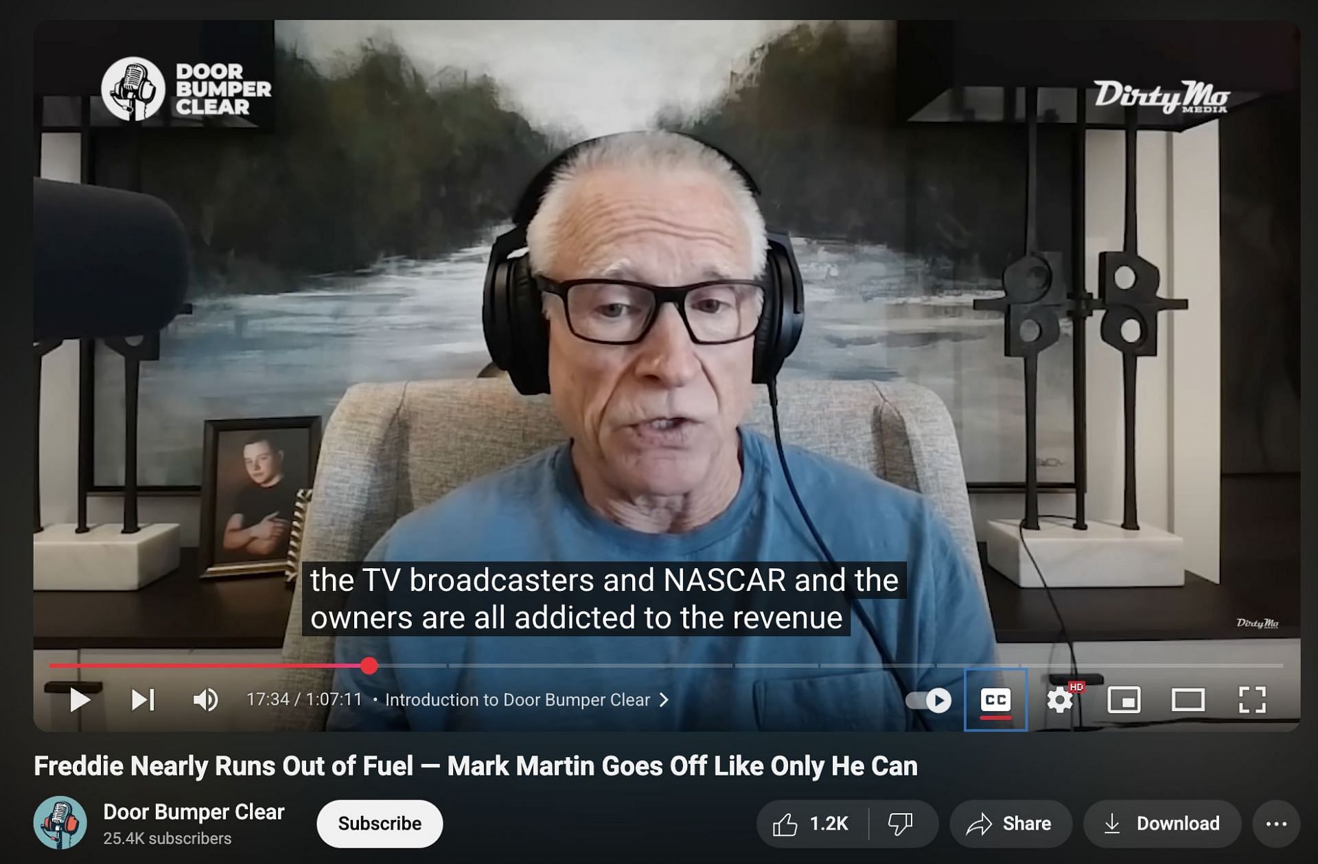 Mark Martin calls out NASCAR on their revenue addition. Source: @Youtube/Door Bumper Clear