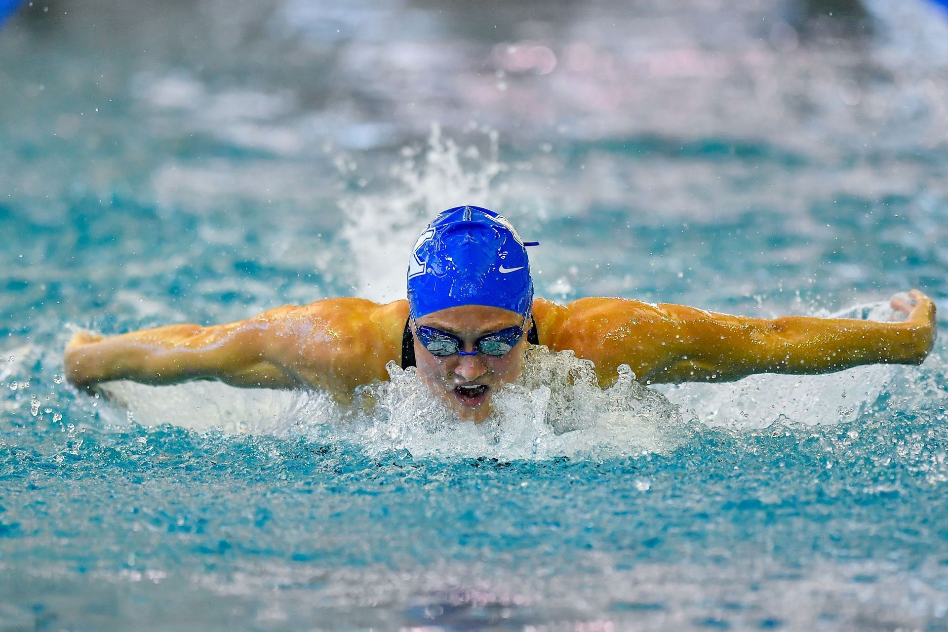  Riley Gaines at the NCAA Swimming and Diving Championships 2022 in Atlanta, Georgia. (Photo via Getty Images)
