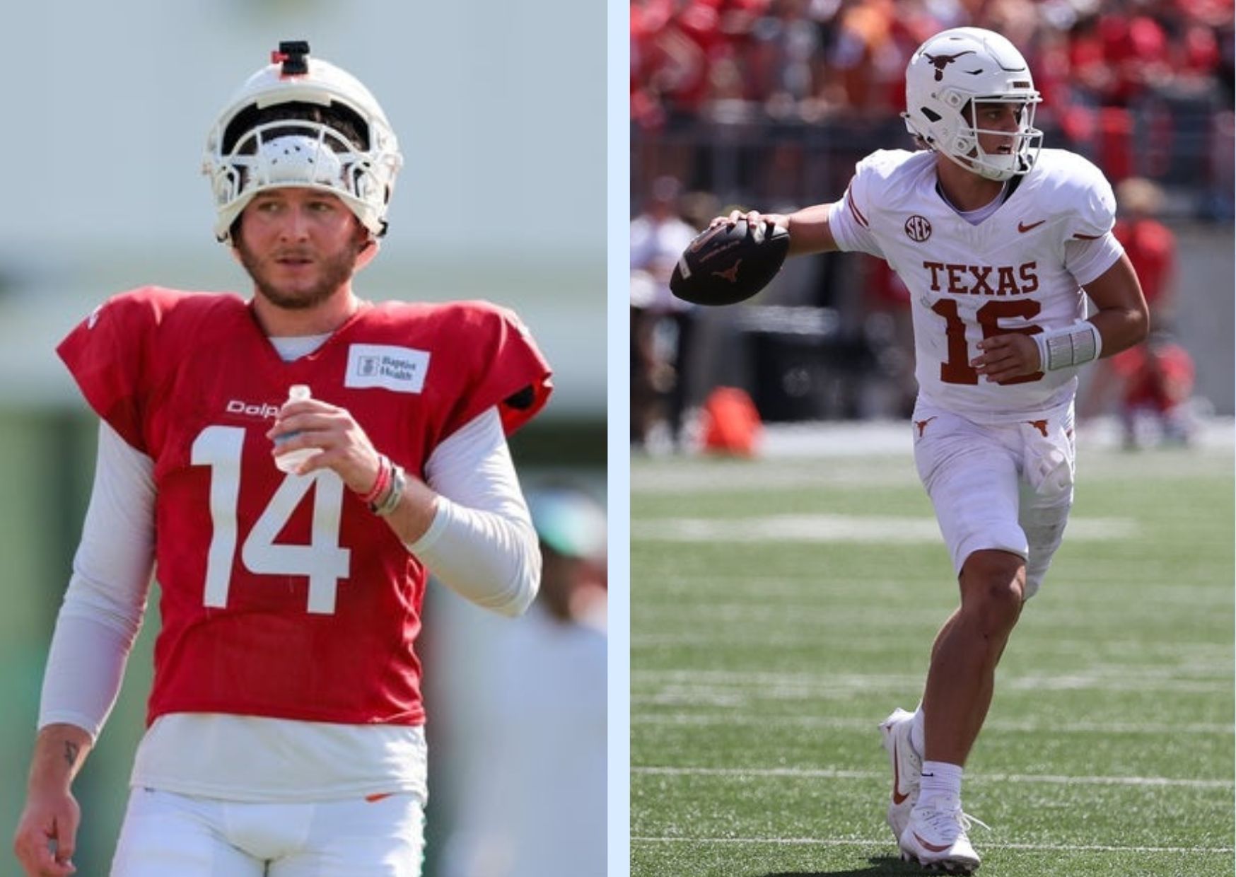 Quarterbacks Quinn Ewers and Arch Manning