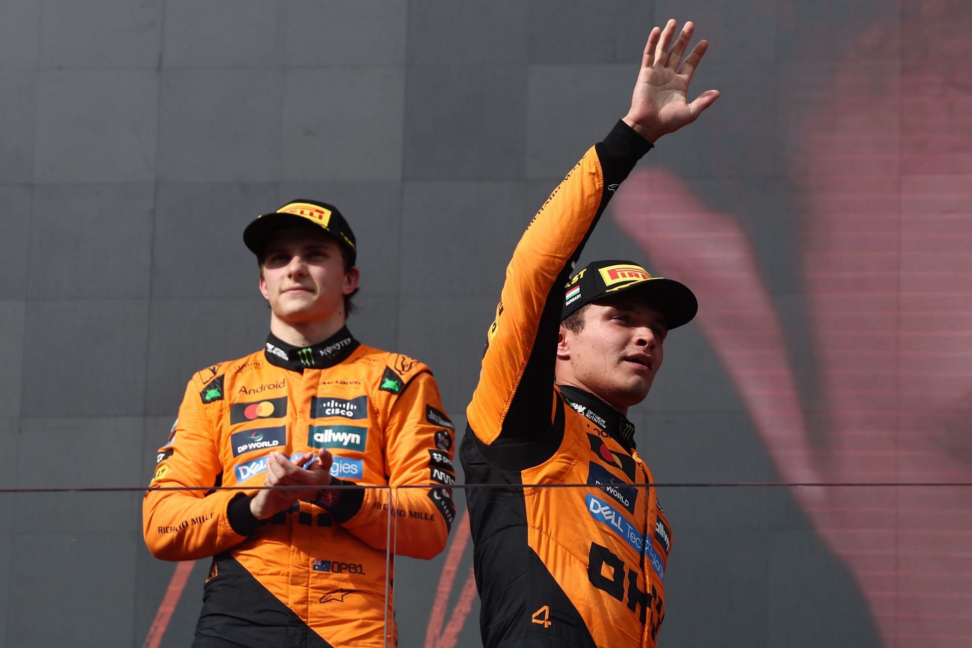 Watch: Lando Norris' hilarious reaction when questioned about the last few laps defending against Oscar Piastri