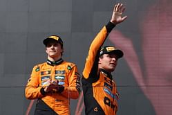 Watch: Lando Norris' hilarious reaction when questioned about the last few laps defending against Oscar Piastri