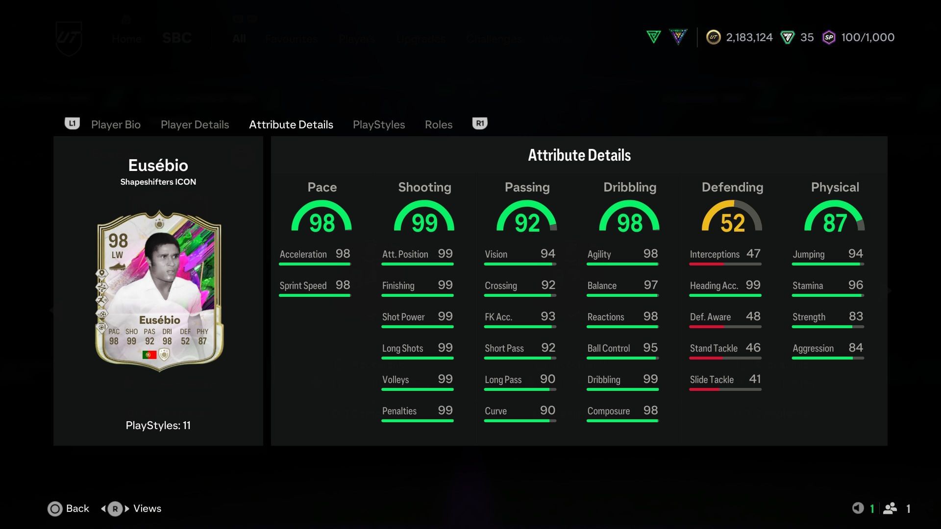 The stats (Image via EA Sports)