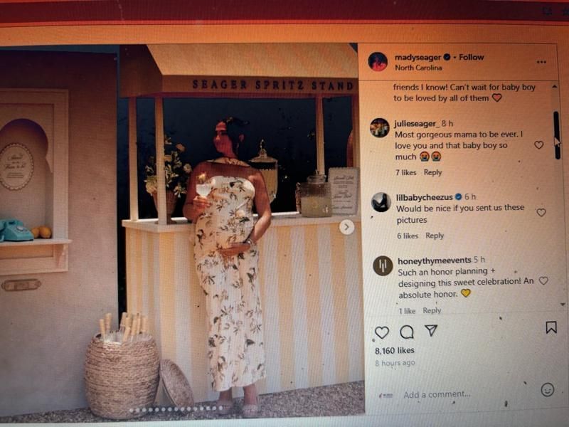 Corey Seager&#039;s wife Madisyn&#039;s baby shower post, MLB wives react,(Via Instagram)