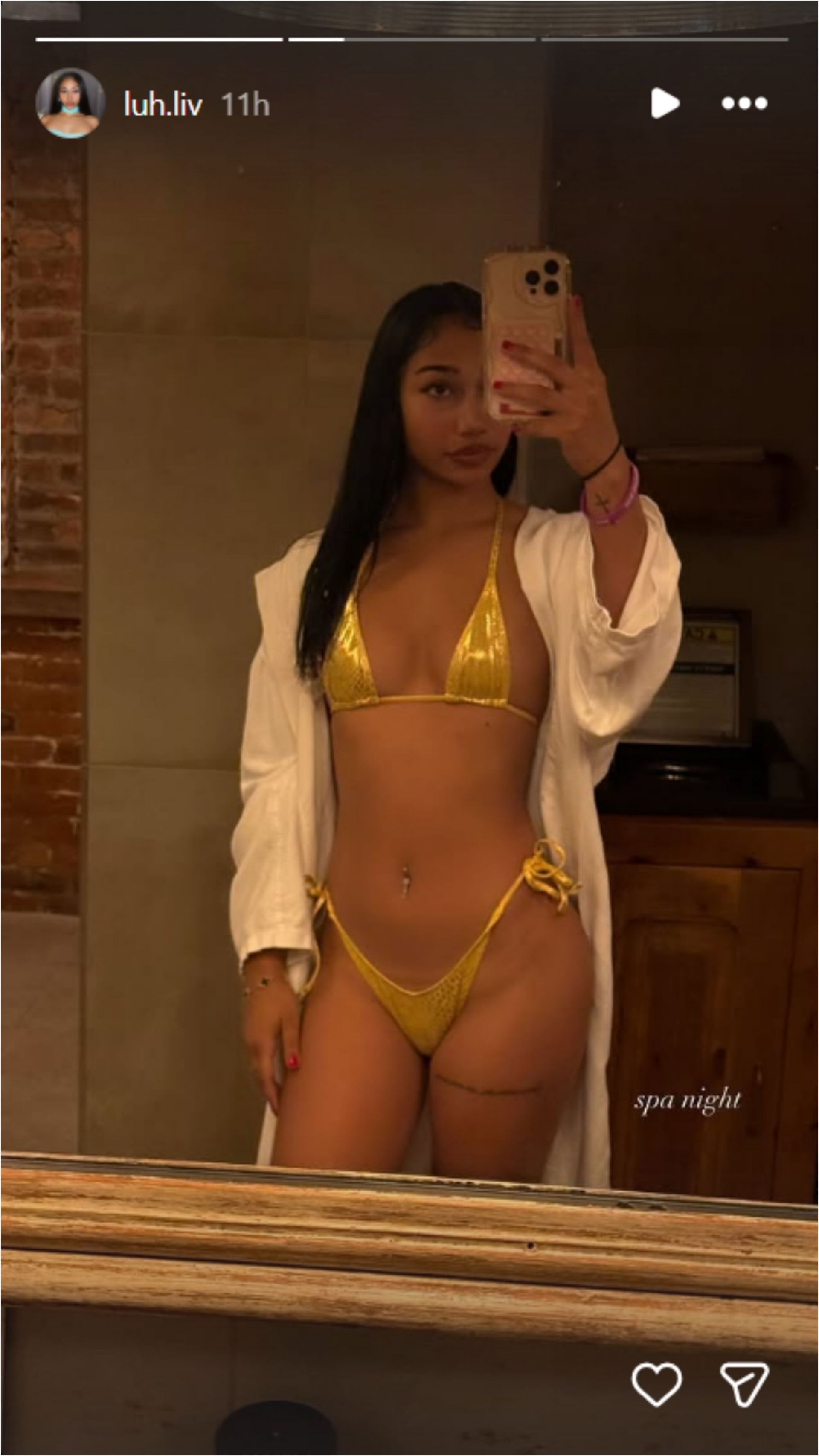 Yankees star Jazz Chisholm Jr.&#039;s girlfriend, Olivia Brown&#039;s Instagram story [Source: Instagram/luh.liv]