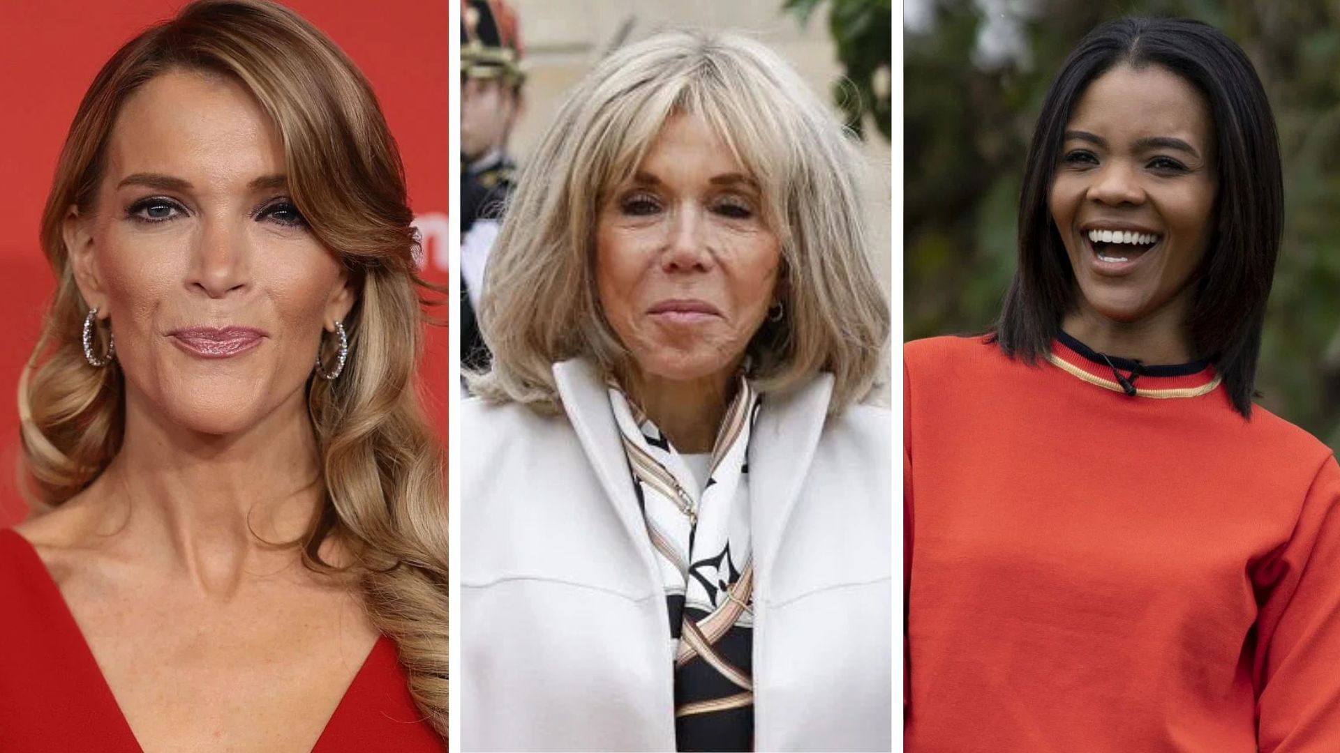 Megyn Kelly, Brigitte Macron, Candace Owens (All Images via Getty)