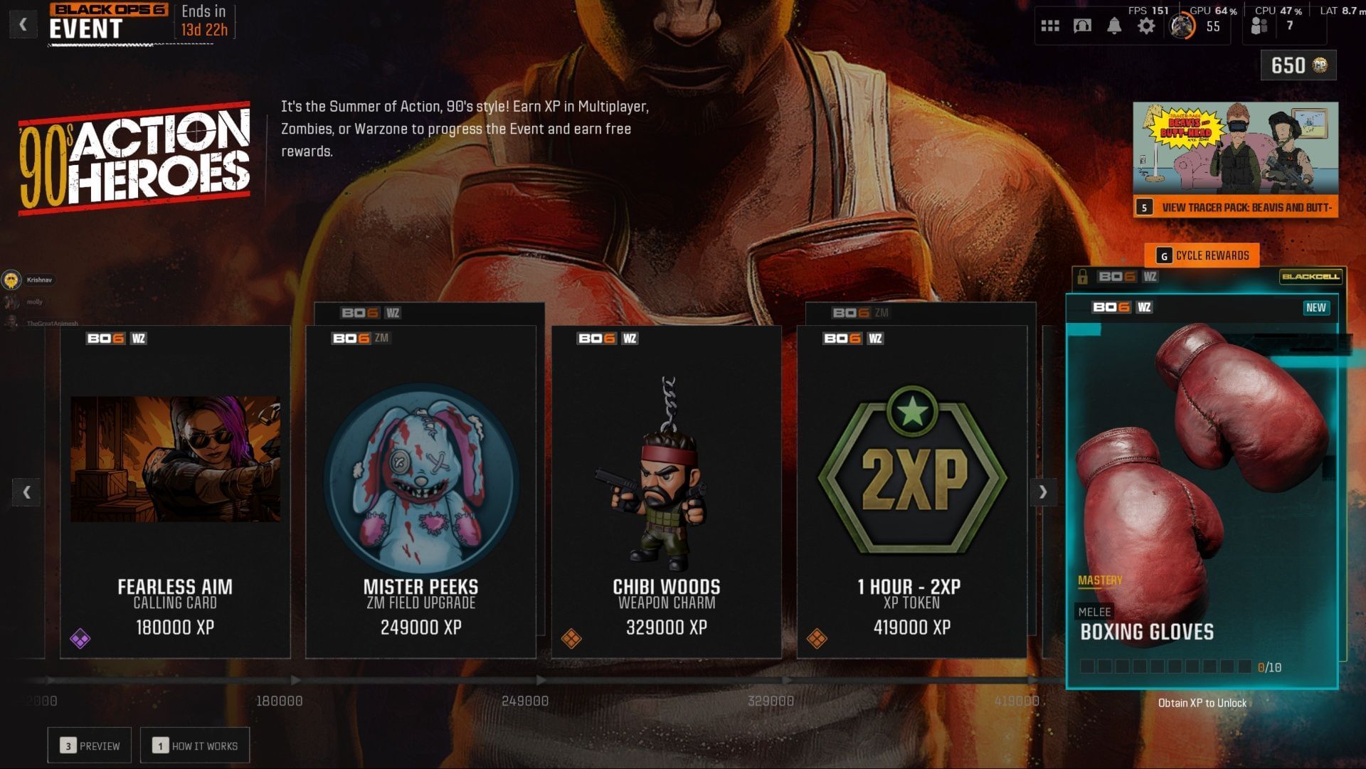 &#039;90s Action Heroes event rewards (Image via Sportskeeda Gaming || Activision)