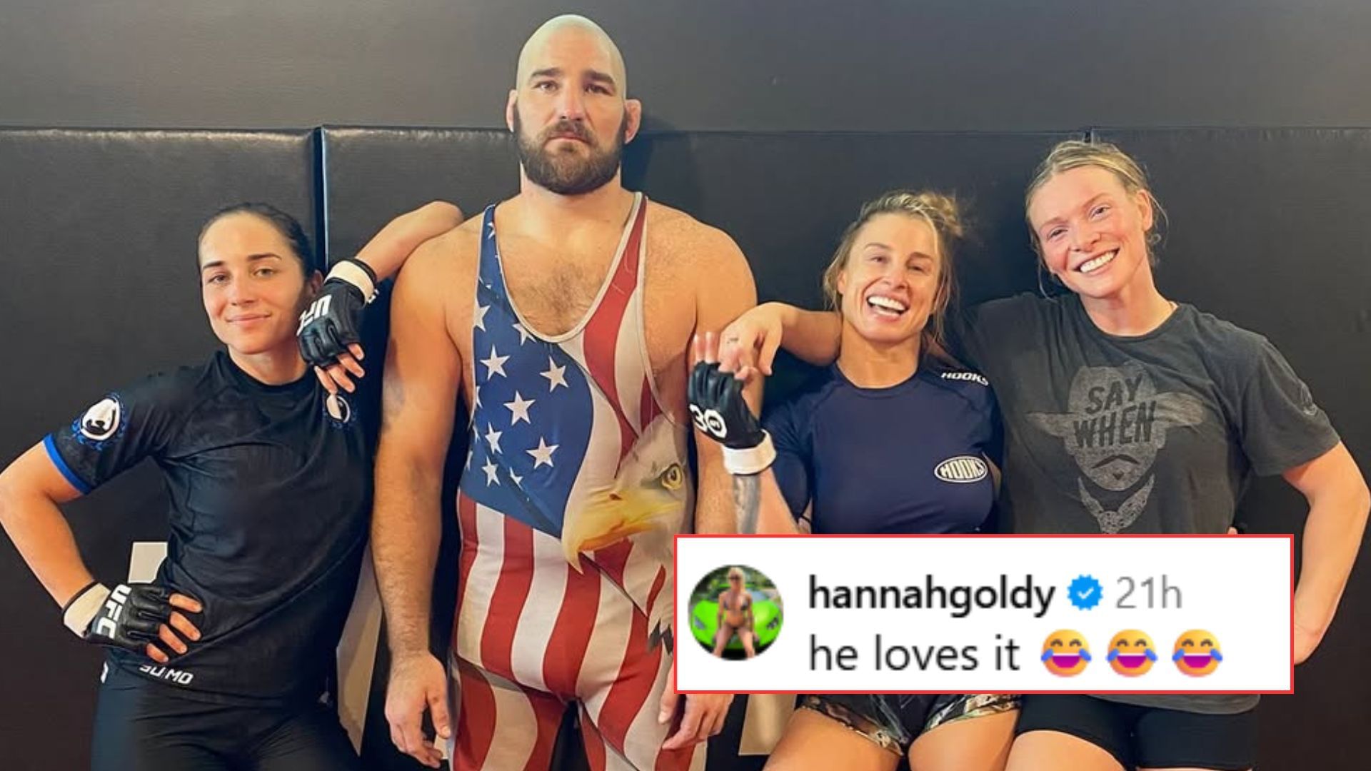 Sean Strickland (second to left) is currently facing a suspension from MMA. [Image courtesy: @veronicahardymma on Instagram]