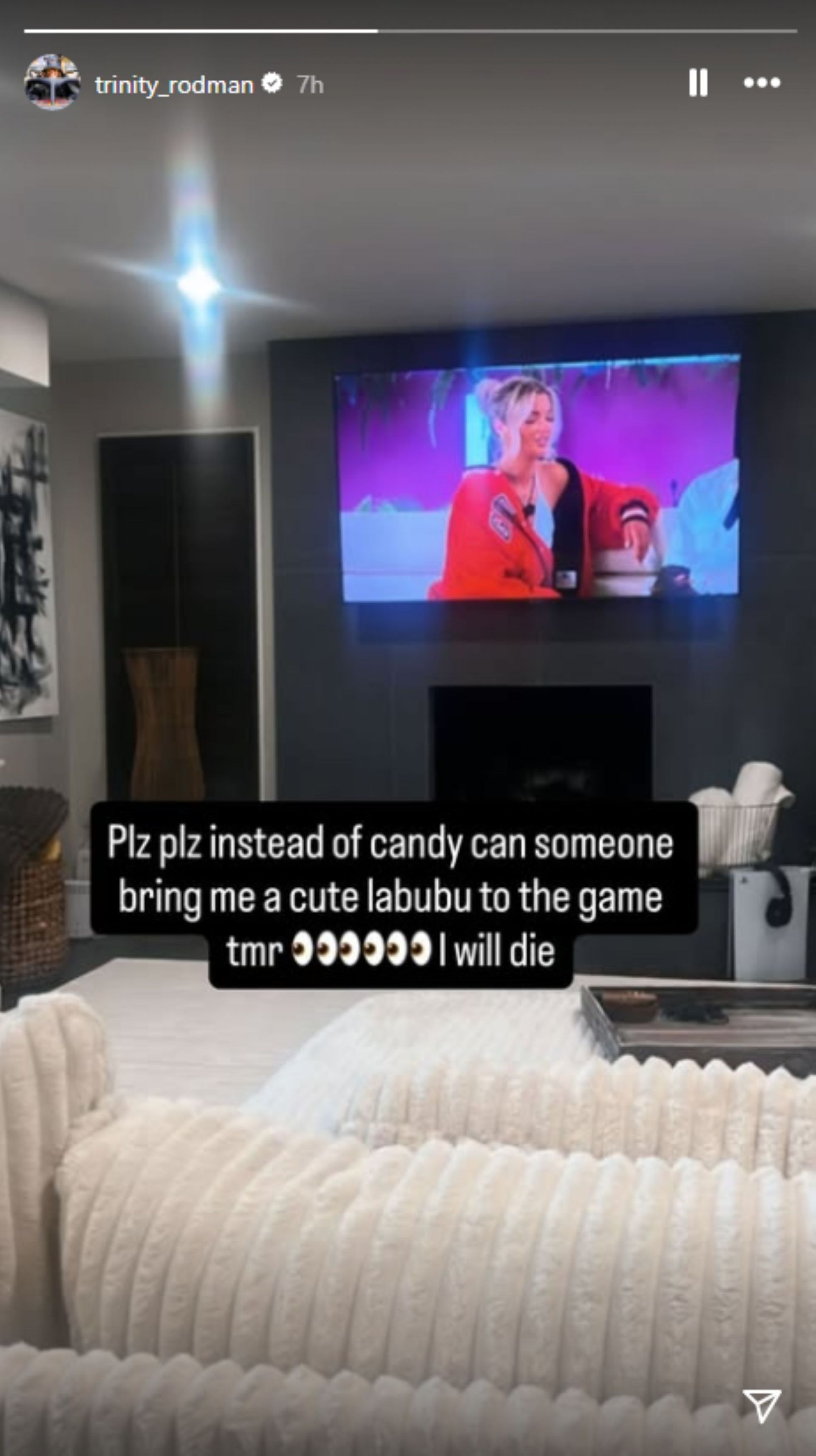 Rodman makes an unusual request to fans; Instagram - @trinity_rodman