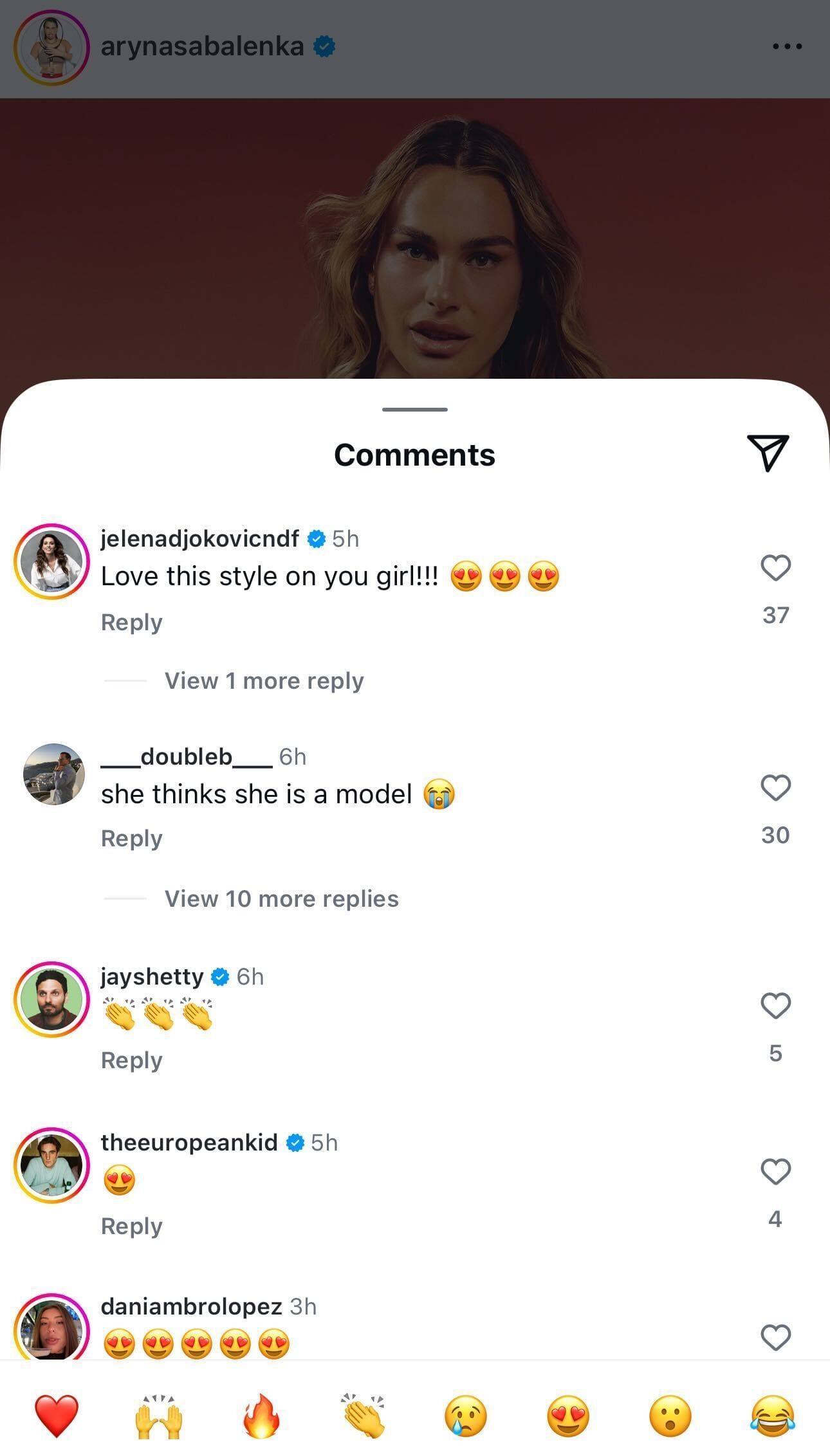 Novak Djokovic&#039;s wife comments on Aryna Sabalenka&#039;s magazine photoshoot (Source: Instagram)