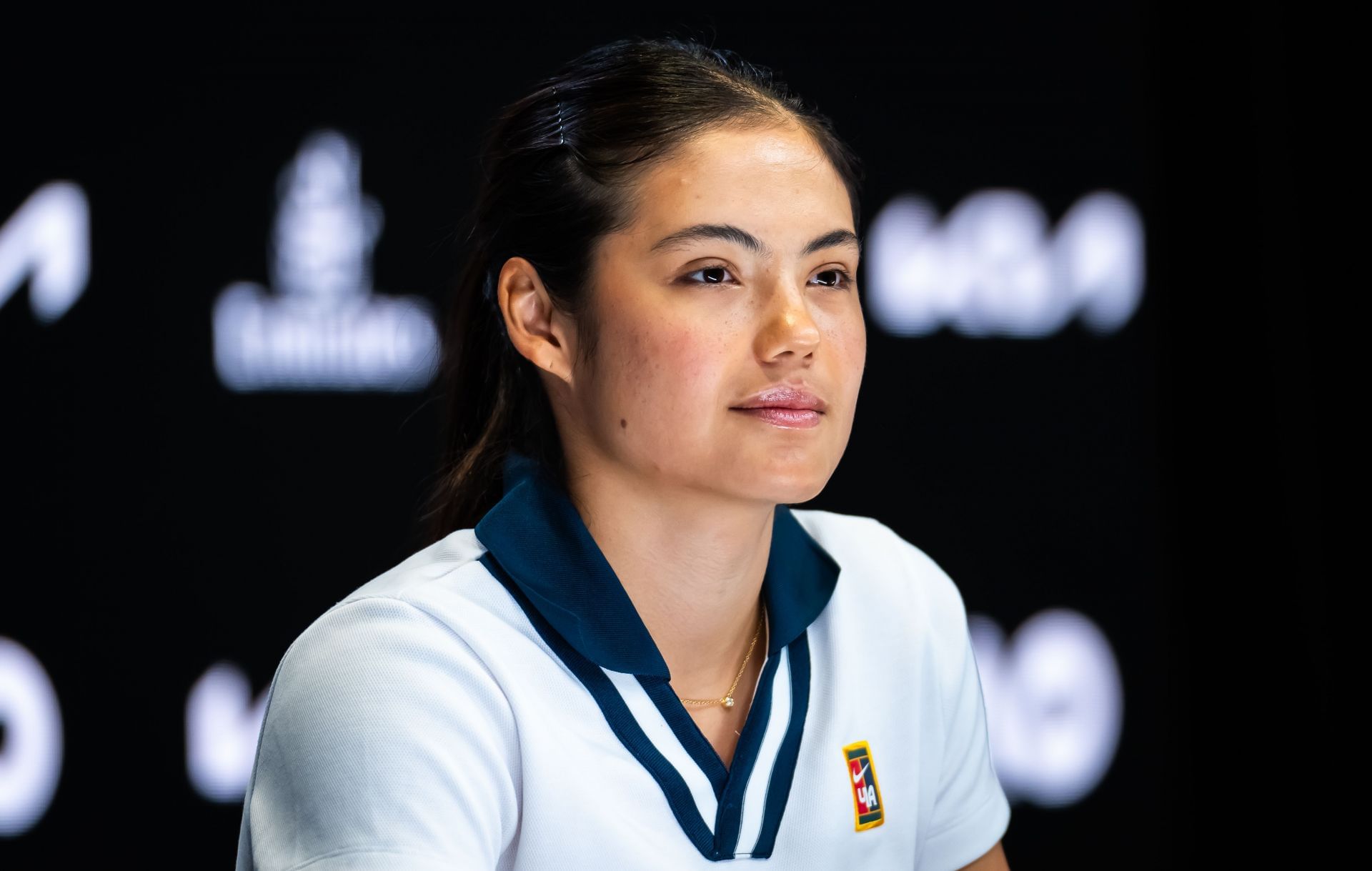 Emma Raducanu pictured at a press conference | Image Source: Getty