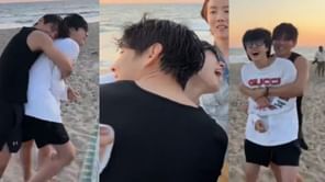 "MY TAEJIN CRUMBS"- Fans emotional as Taehyung clings to Jin throughout BTS' OT7 beach live following his return after solo tour